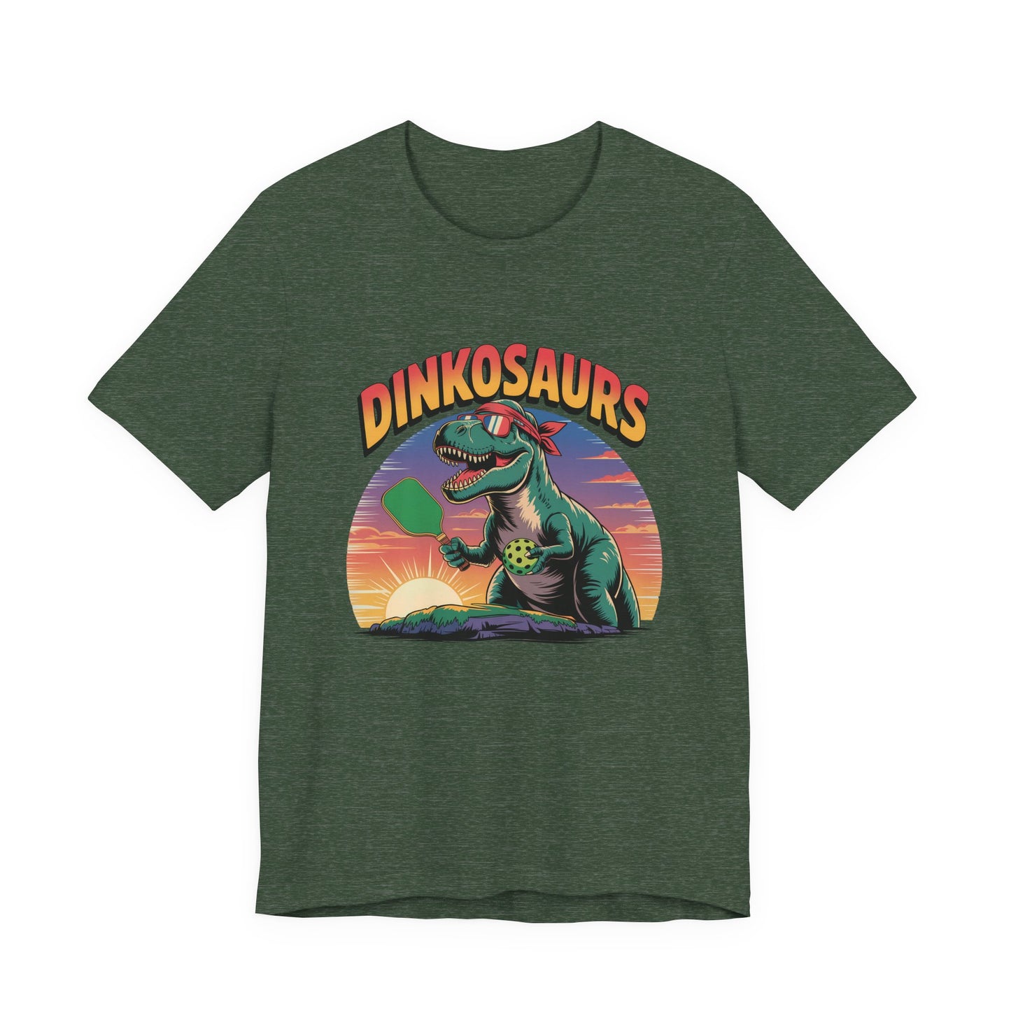 Dinkosaurs Retro Dinosaur T-Shirt — Vintage Sunset T-Rex Graphic Tee