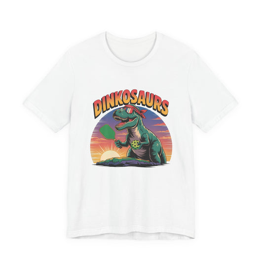 Dinkosaurs Retro Dinosaur T-Shirt — Vintage Sunset T-Rex Graphic Tee