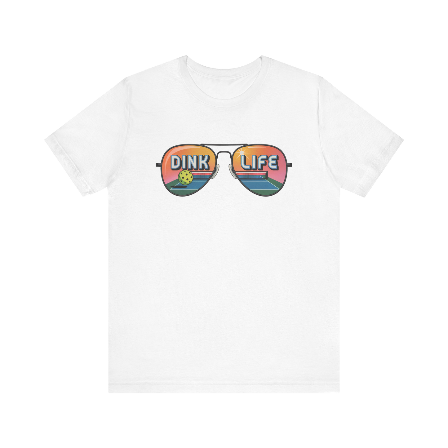 Dink Life Aviator Sunglasses Pickleball Shirt - Court Reflection